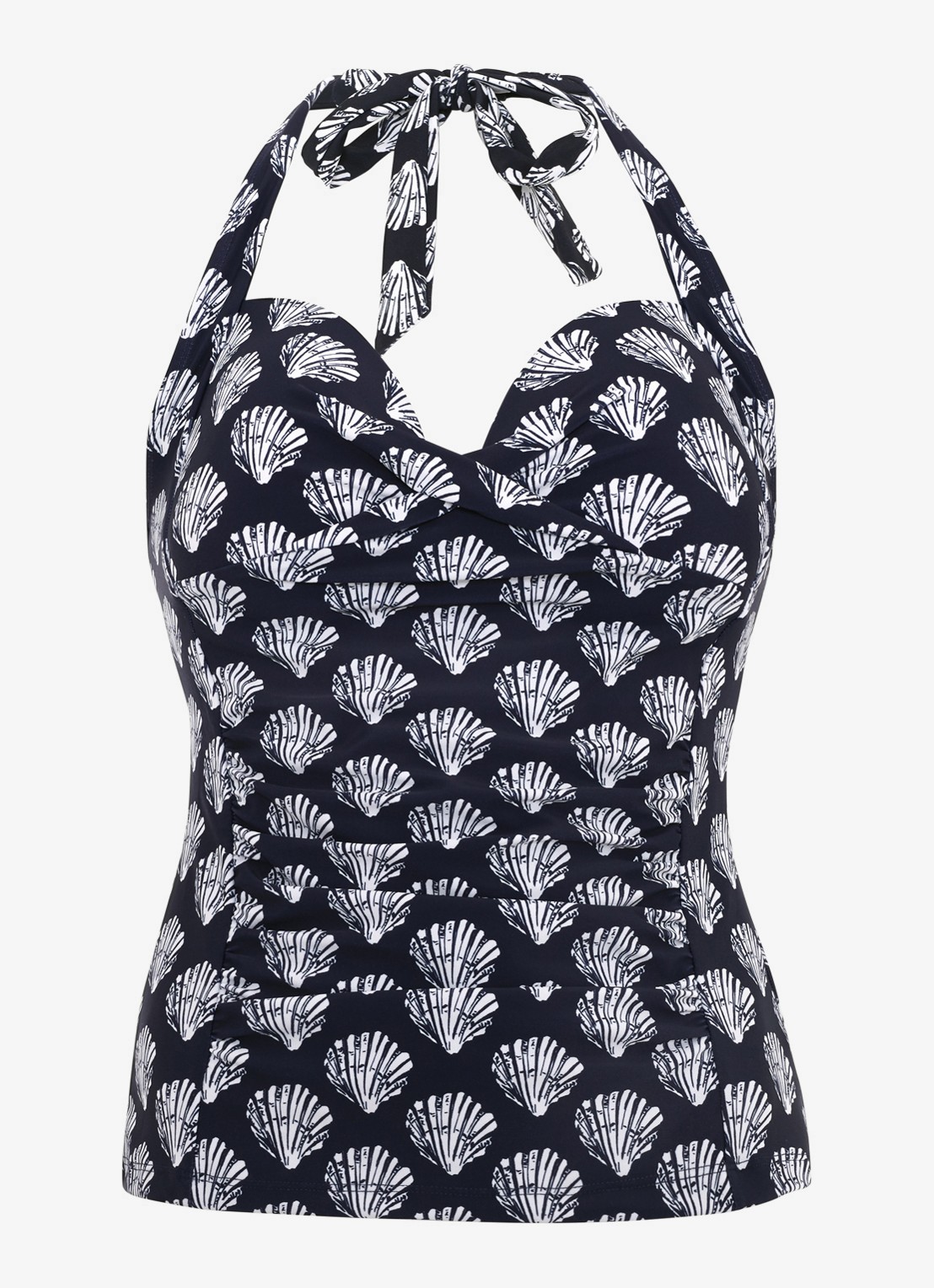 Phase Eight Shell tankini met print - voorkant 2 donkerblauw
