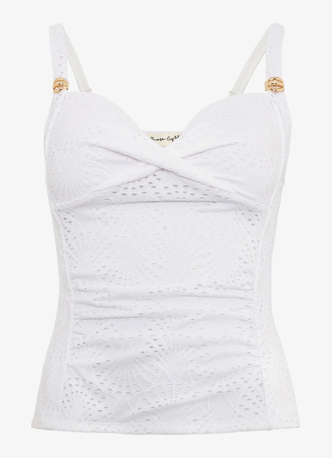 Phase Eight Shell tankini met structuur - voorkant wit