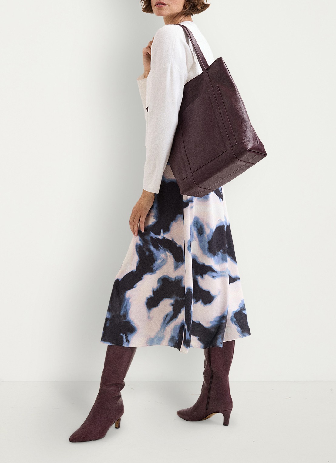 Phase Eight Shopper van leer - detail 7 donkerrood