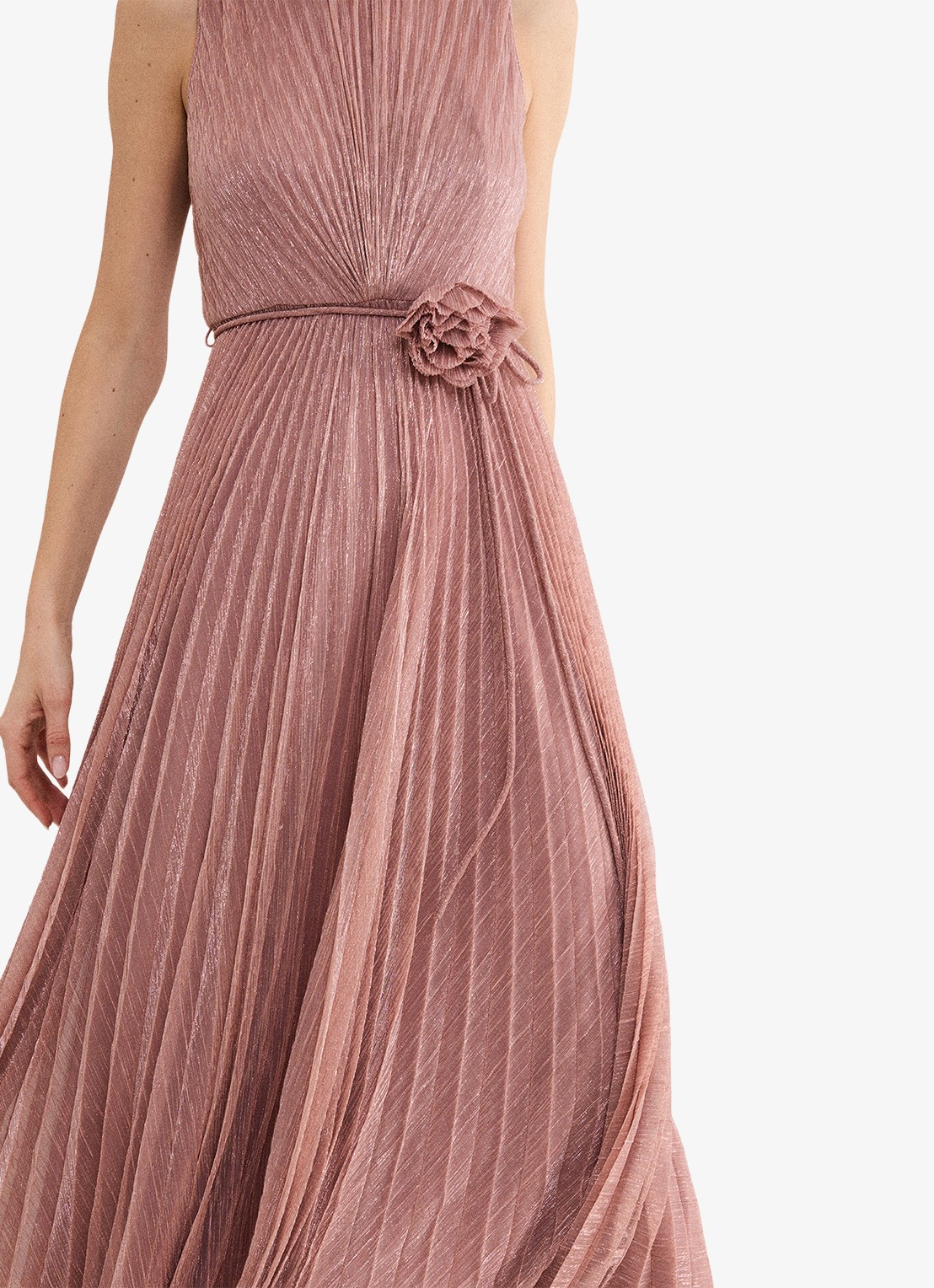 Phase Eight Simara midi jurk met plissé - detail 3 oudroze
