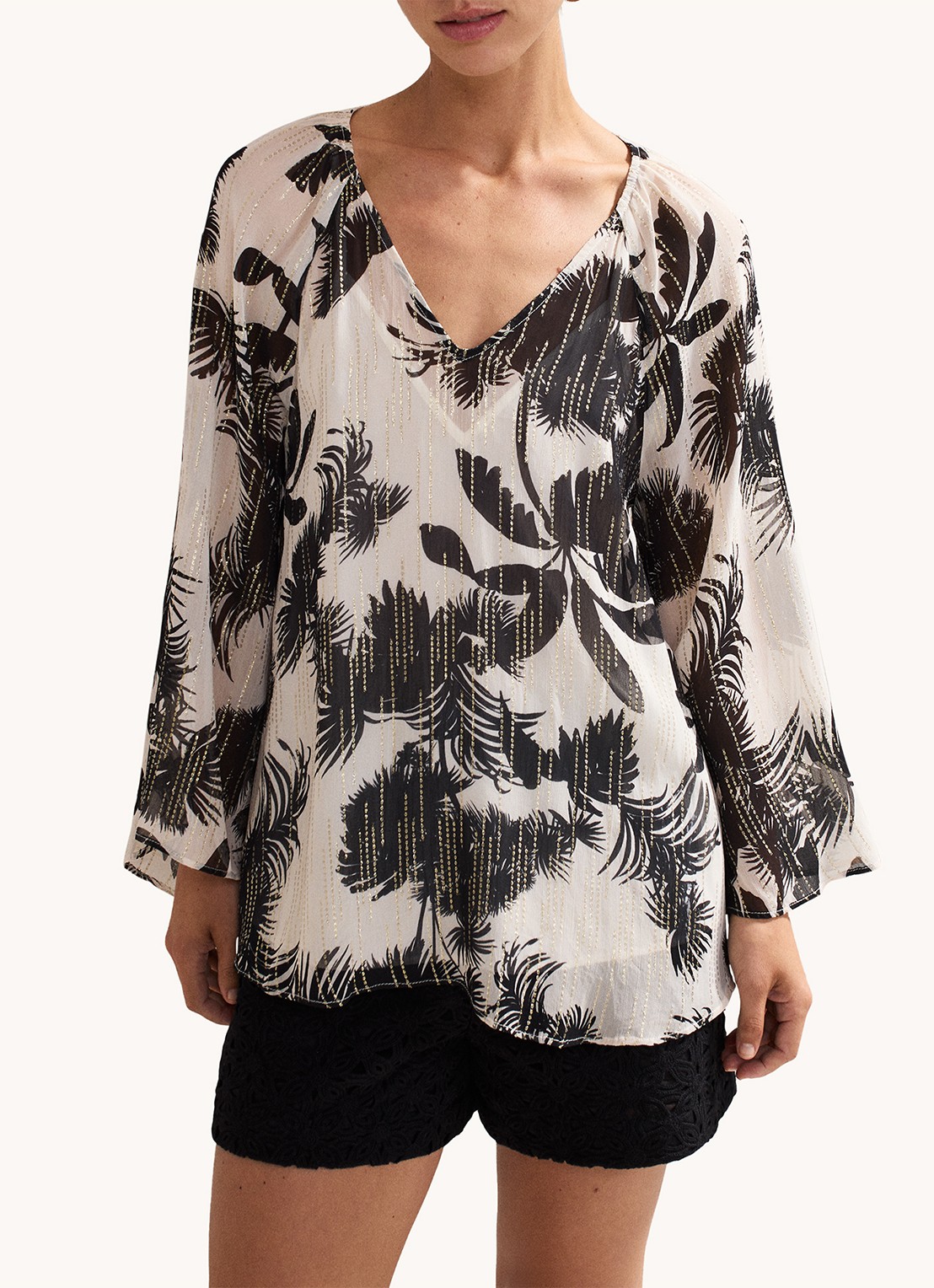 Phase Eight Simi tuniek met print en strass - detail 4 zwart