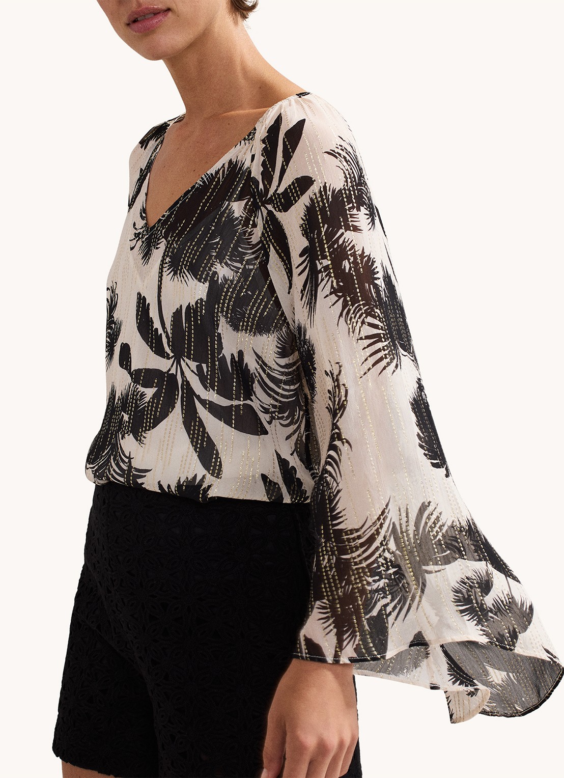 Phase Eight Simi tuniek met print en strass - detail 5 zwart