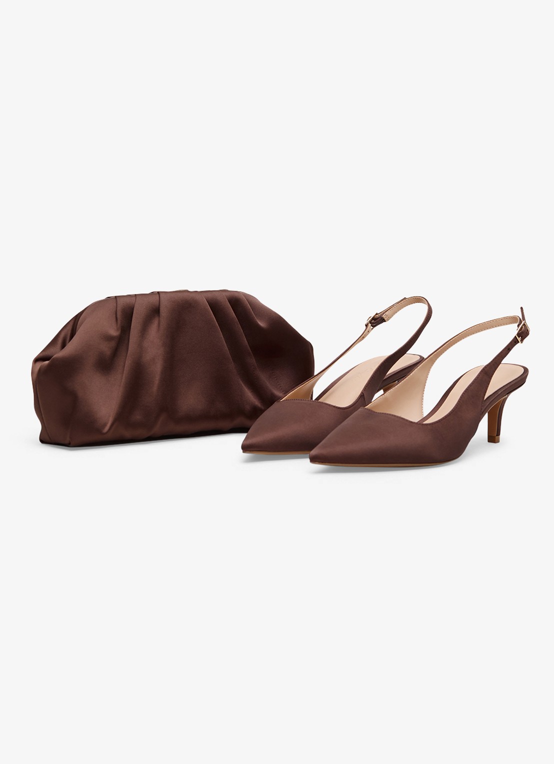 Phase Eight Slingback van satijn - detail 8 bruin