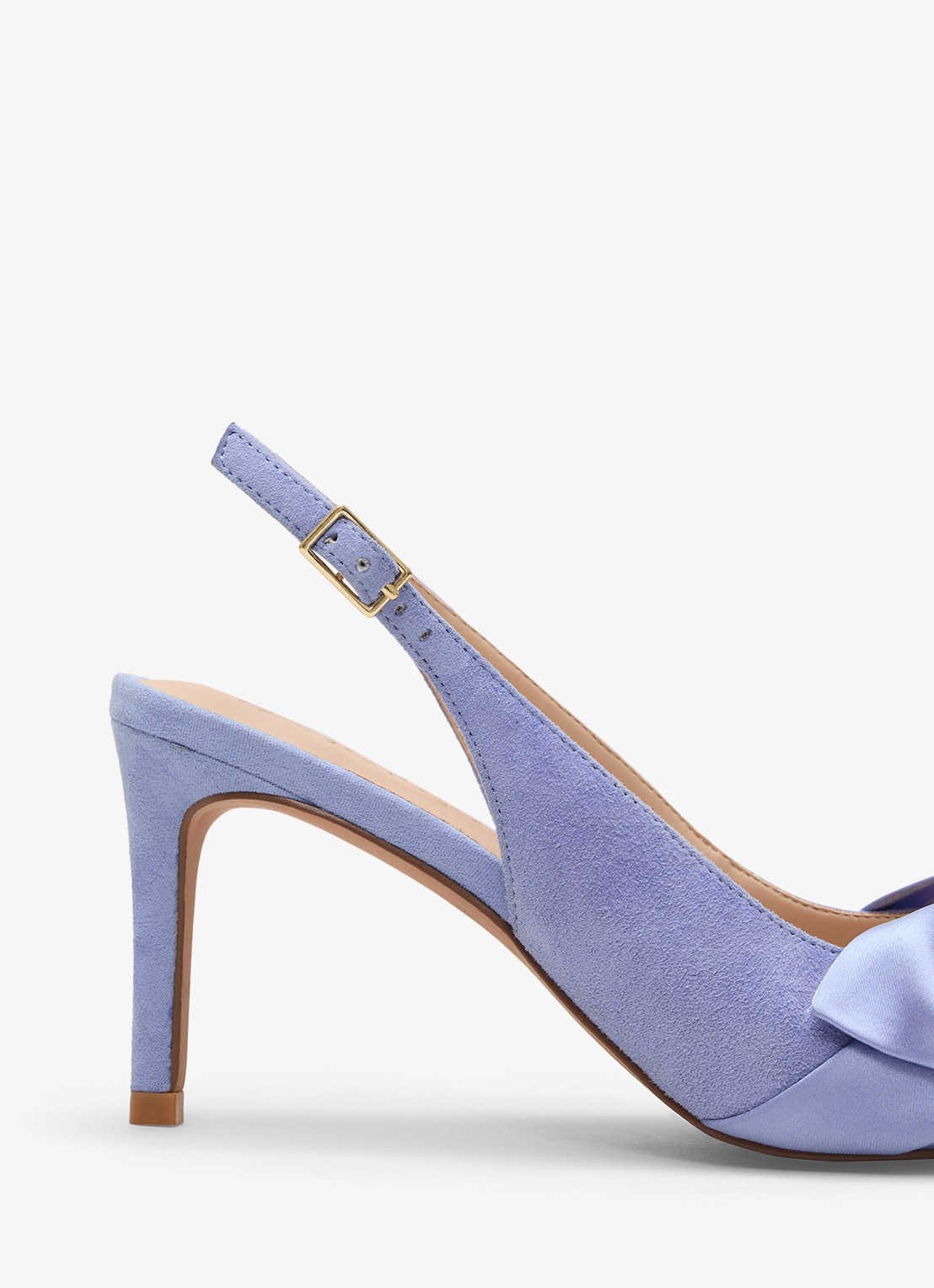 Phase Eight Slingback van suède - detail 2 staalblauw
