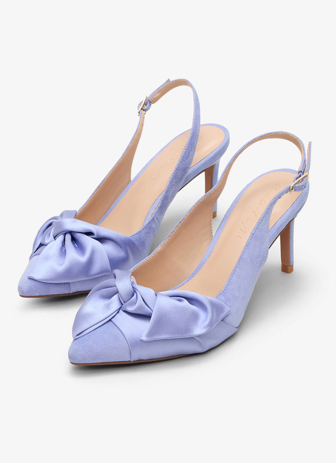 Phase Eight Slingback van suède - detail 3 staalblauw