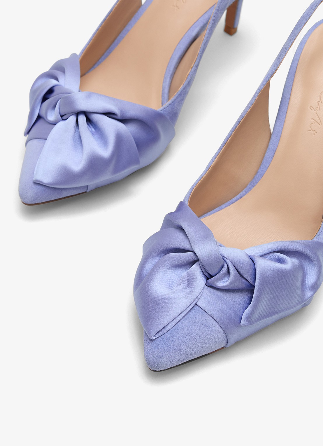 Phase Eight Slingback van suède - detail 4 staalblauw