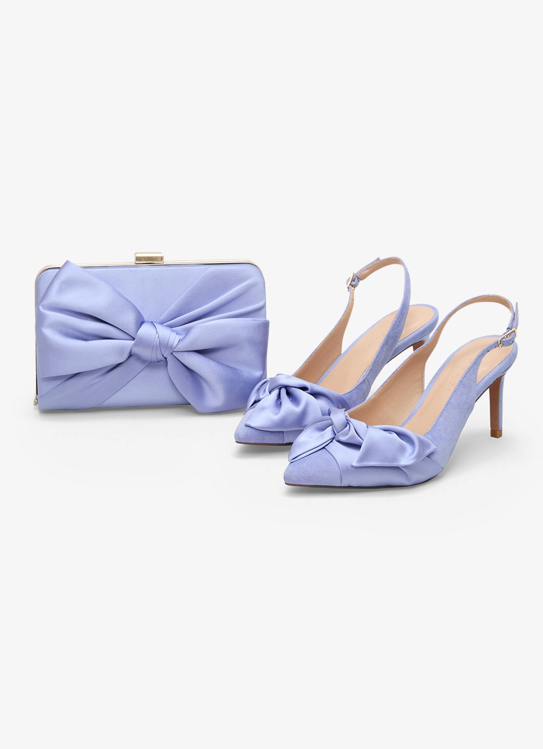 Phase Eight Slingback van suède - detail 5 staalblauw
