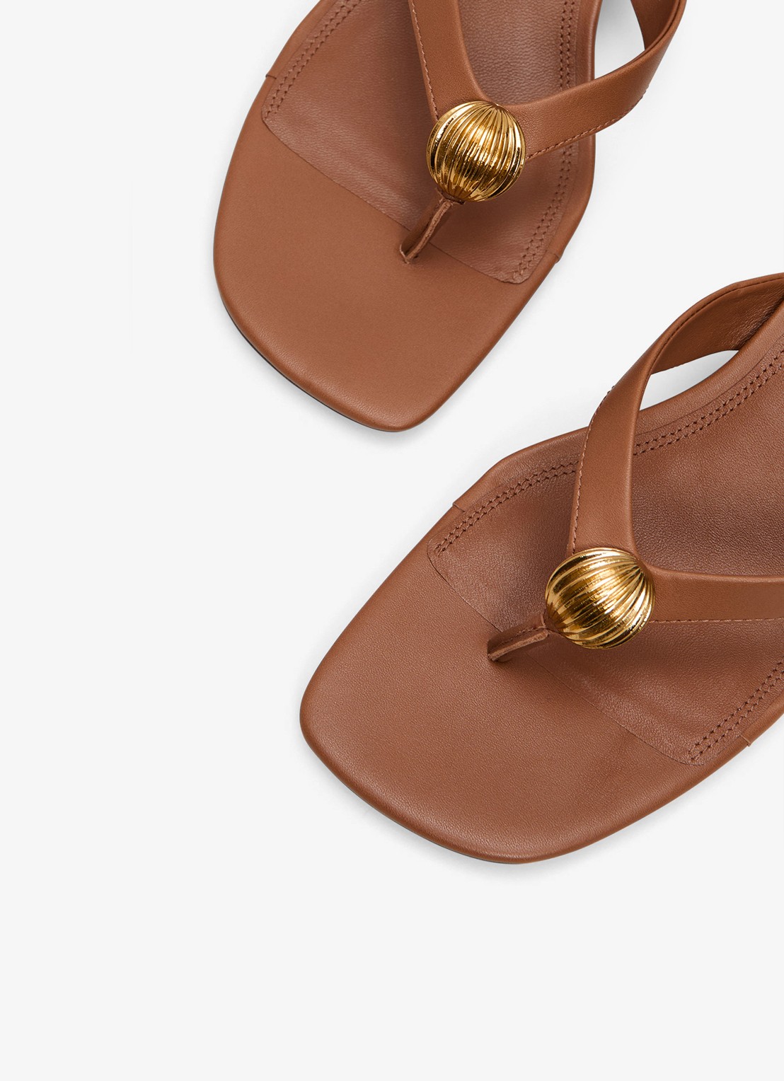 Phase Eight Slipper van leer met applicatie - detail 6 bruin