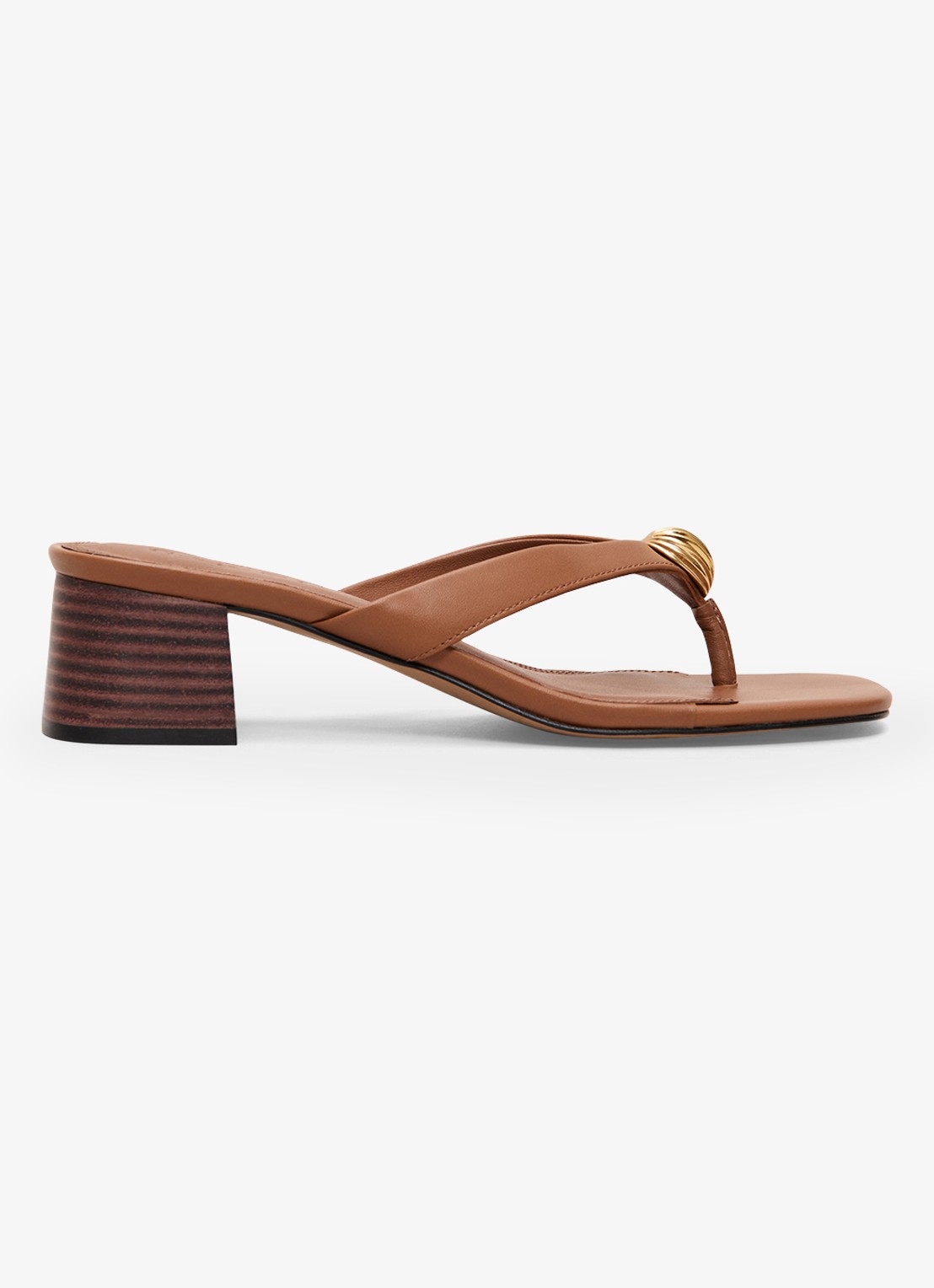 Phase Eight Slipper van leer met applicatie - voorkant bruin