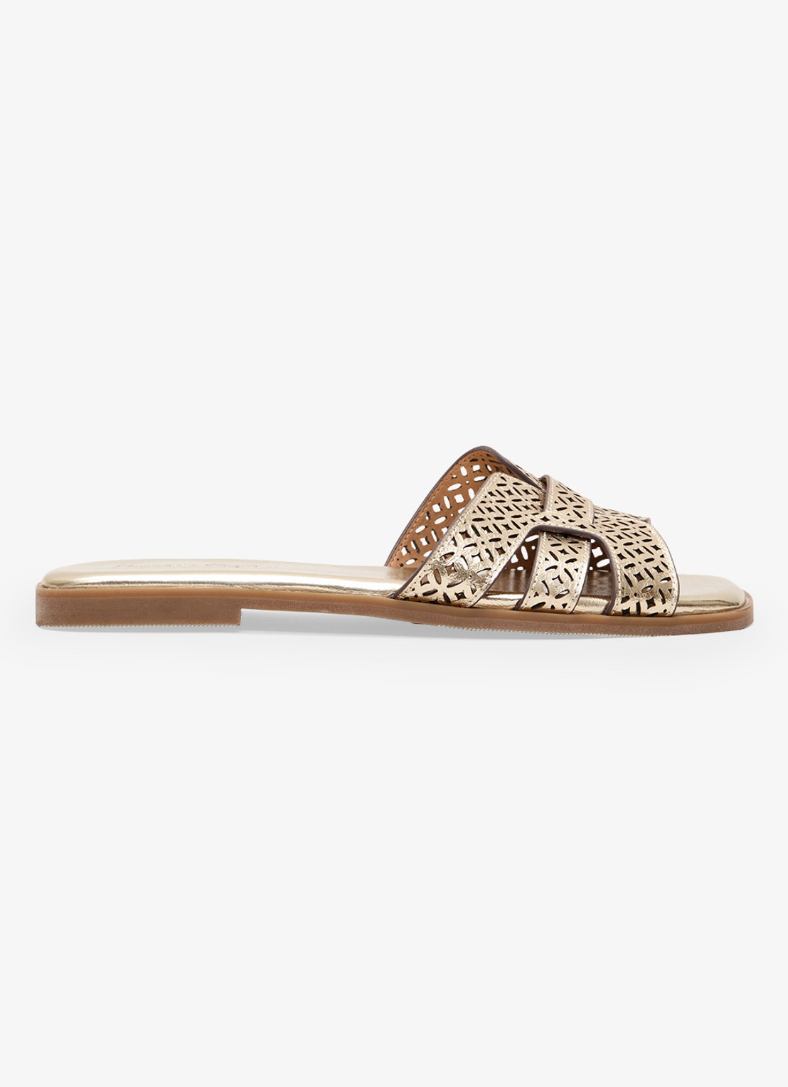 Phase Eight Slipper van leer met metallic finish - voorkant 5 goud
