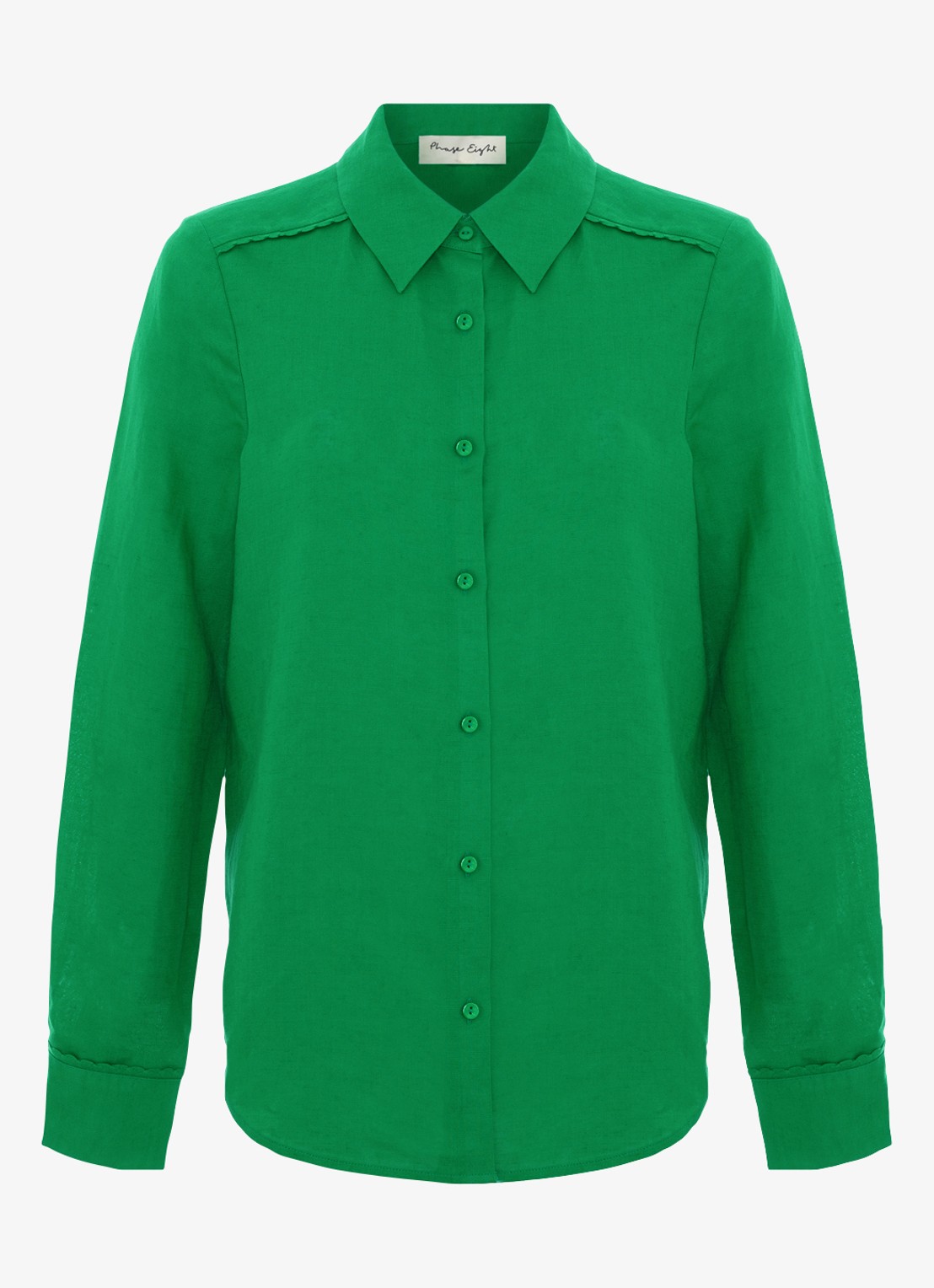 Phase Eight Sloane blouse in linnenblend - voorkant 6 groen
