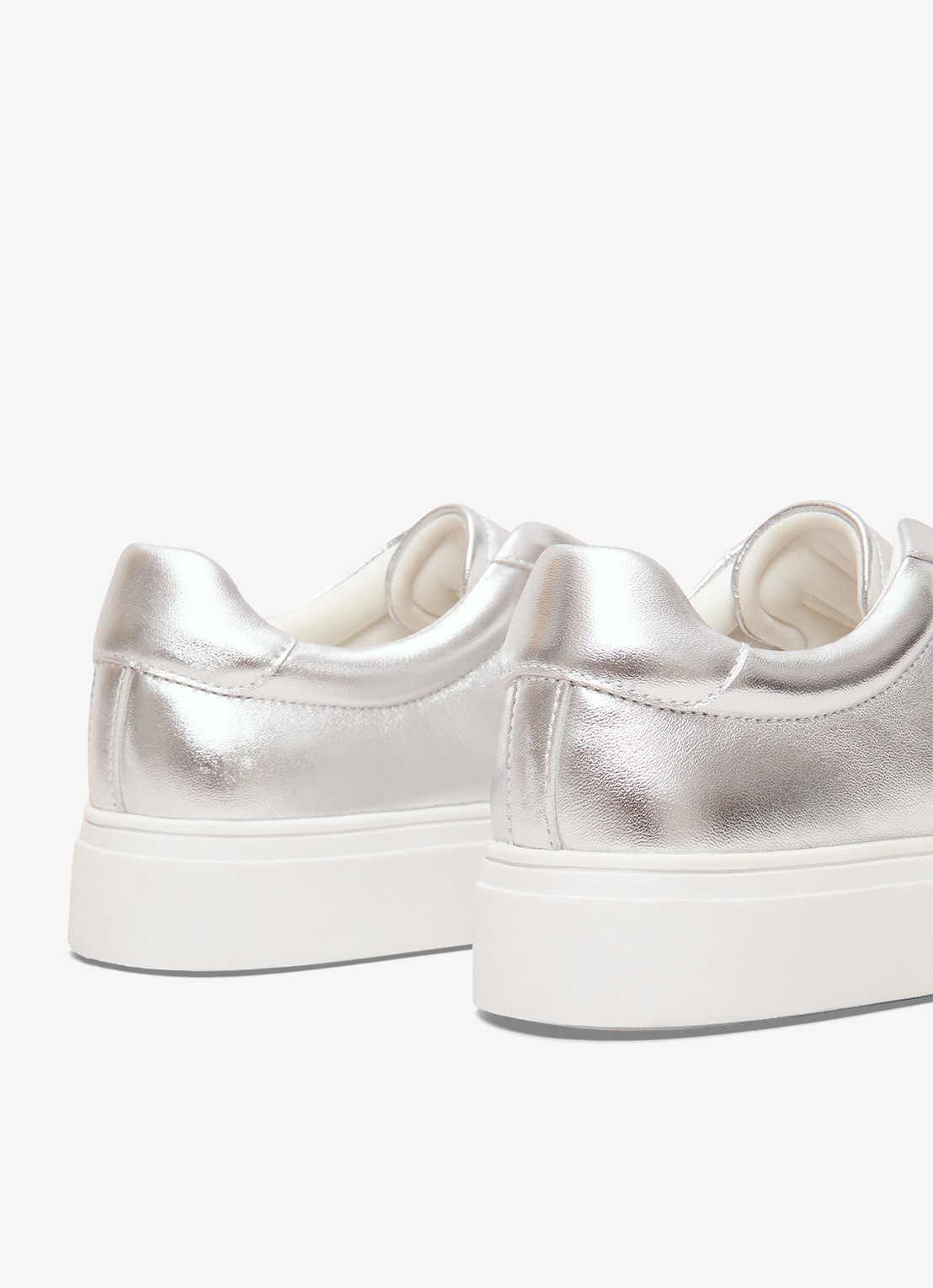 Phase Eight Sneaker van leer met metallic finish - detail 3 zilver