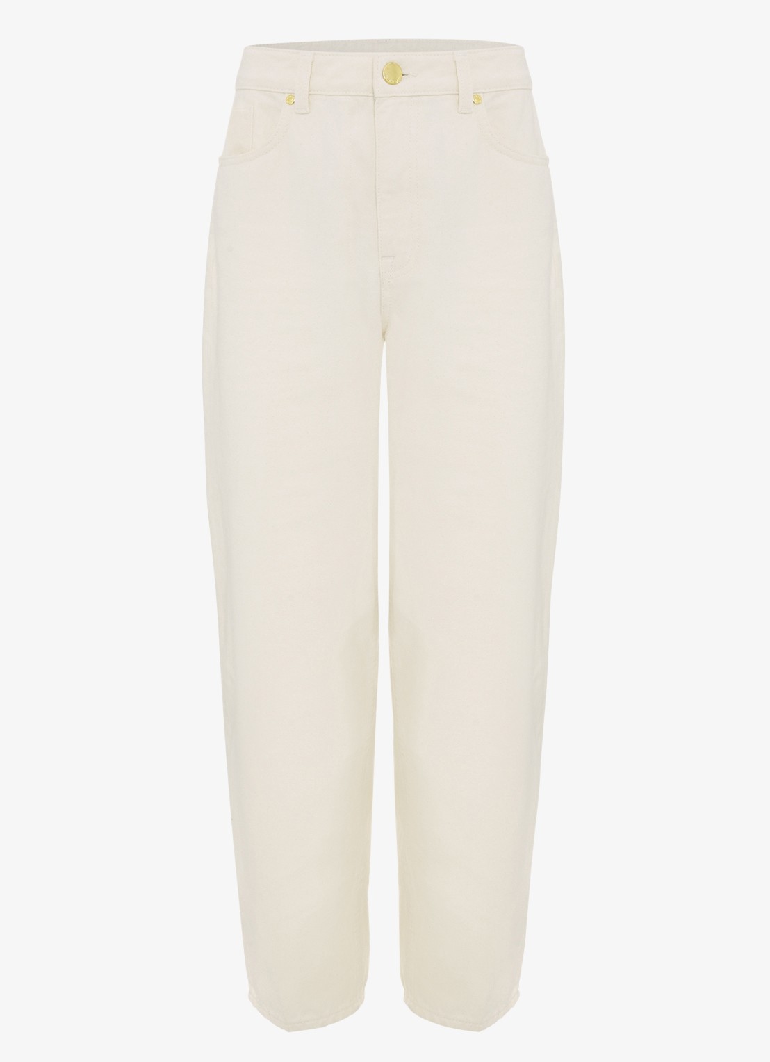 Phase Eight Sophia Barell high waist tapered jeans - voorkant gebroken wit