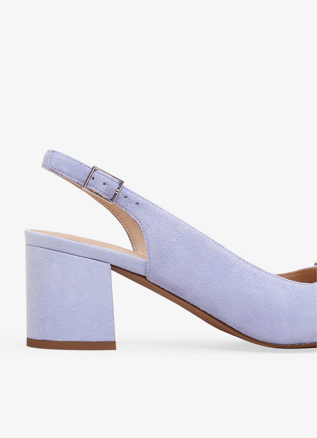 Phase Eight Sparkle pump van suède met applicatie - achterkant 8 lichtblauw