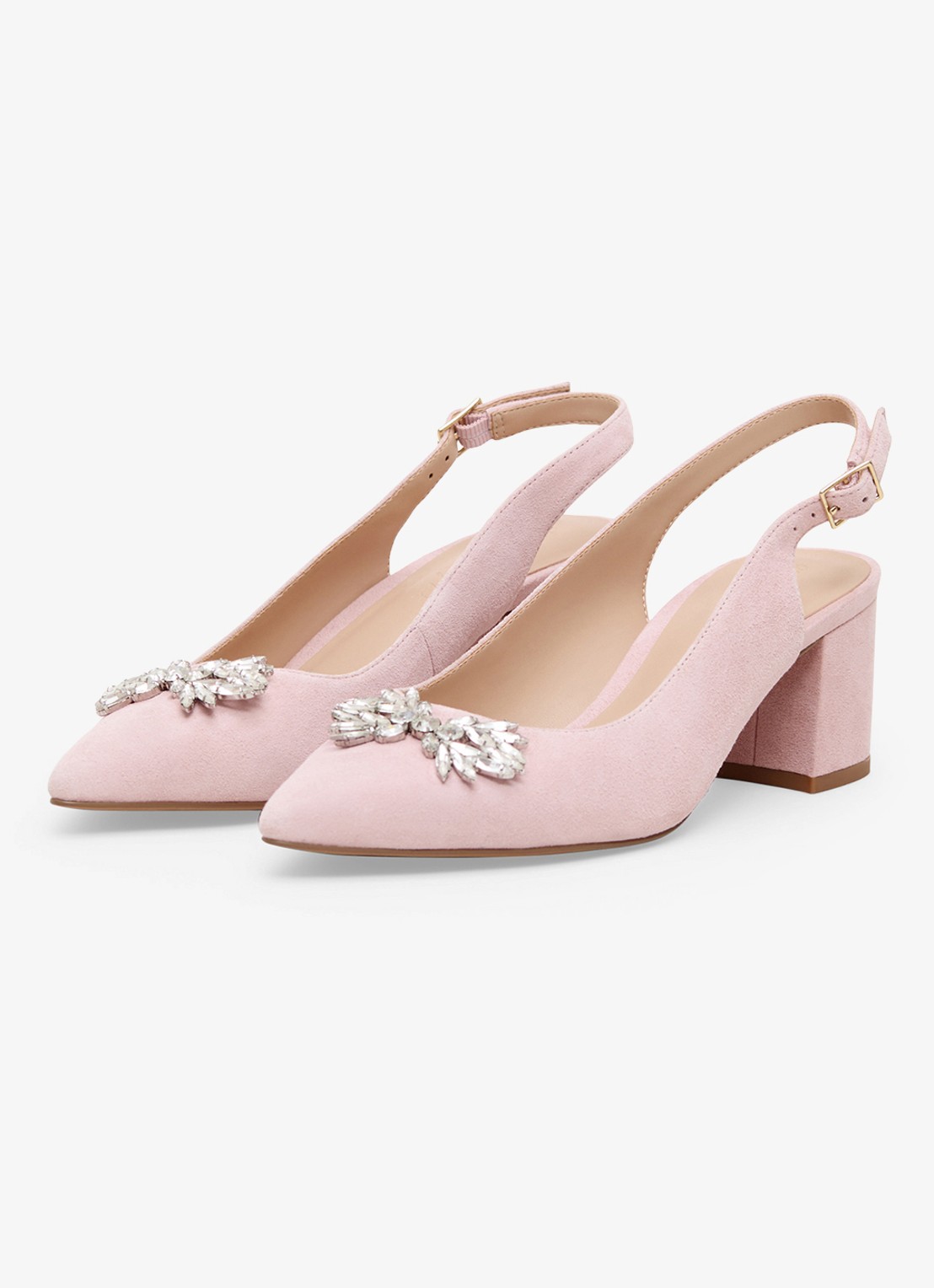 Phase Eight Sparkle slingback van geitensuède - detail 3 oudroze