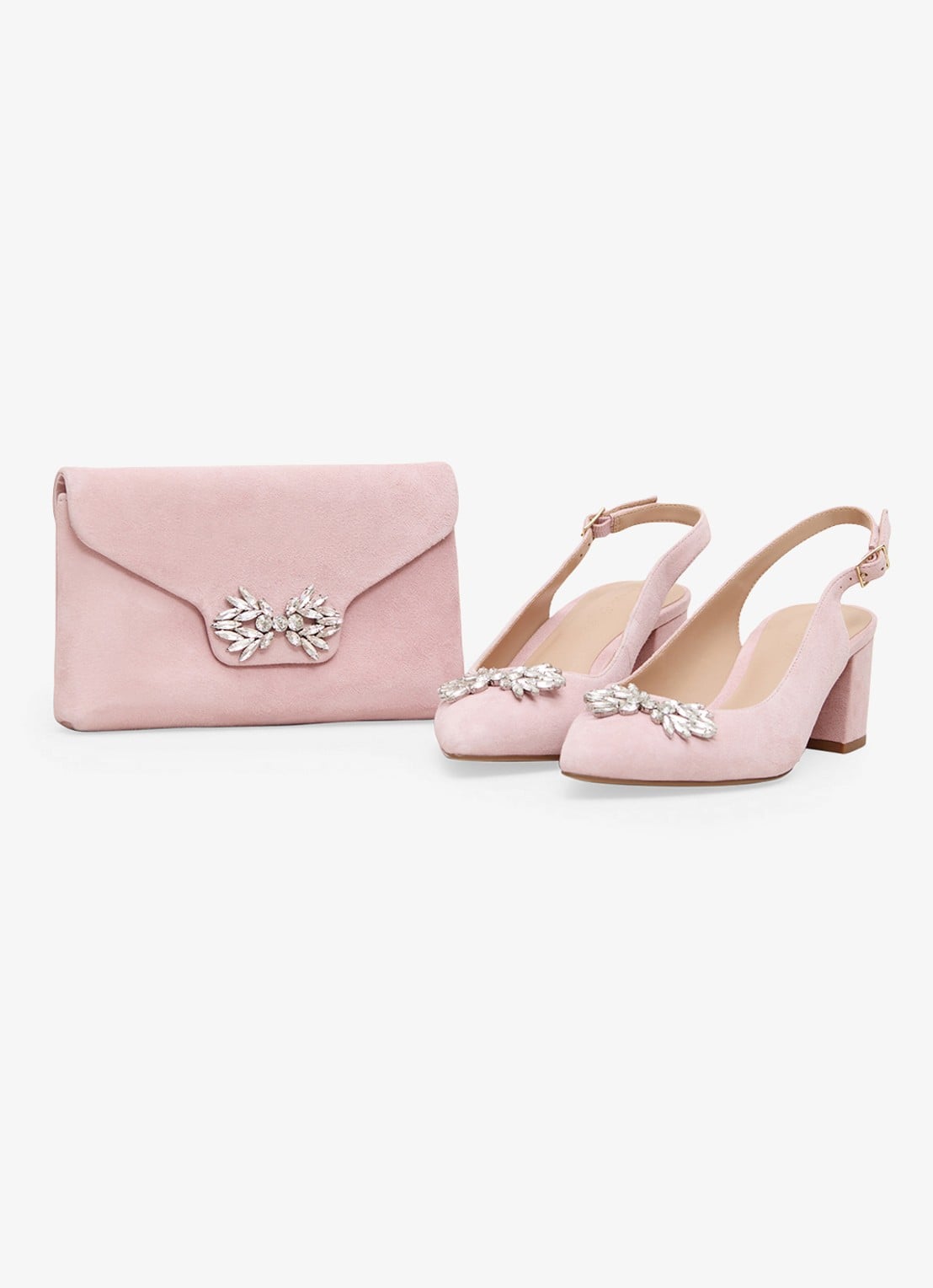 Phase Eight Sparkle slingback van geitensuède - detail 5 oudroze