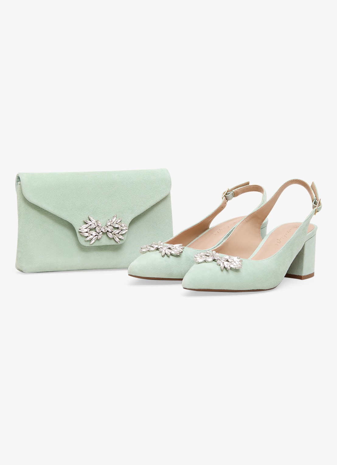 Phase Eight Sparkle slingback van geitensuède - detail 6 lindegroen