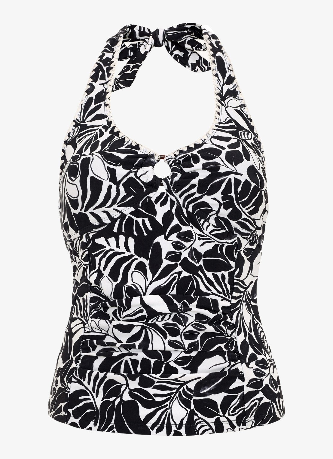 Phase Eight Stitch tankini met print - voorkant zwart
