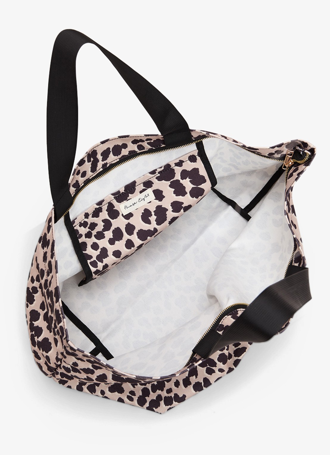 Phase Eight Strandtas met panterprint  - detail 5 bruin