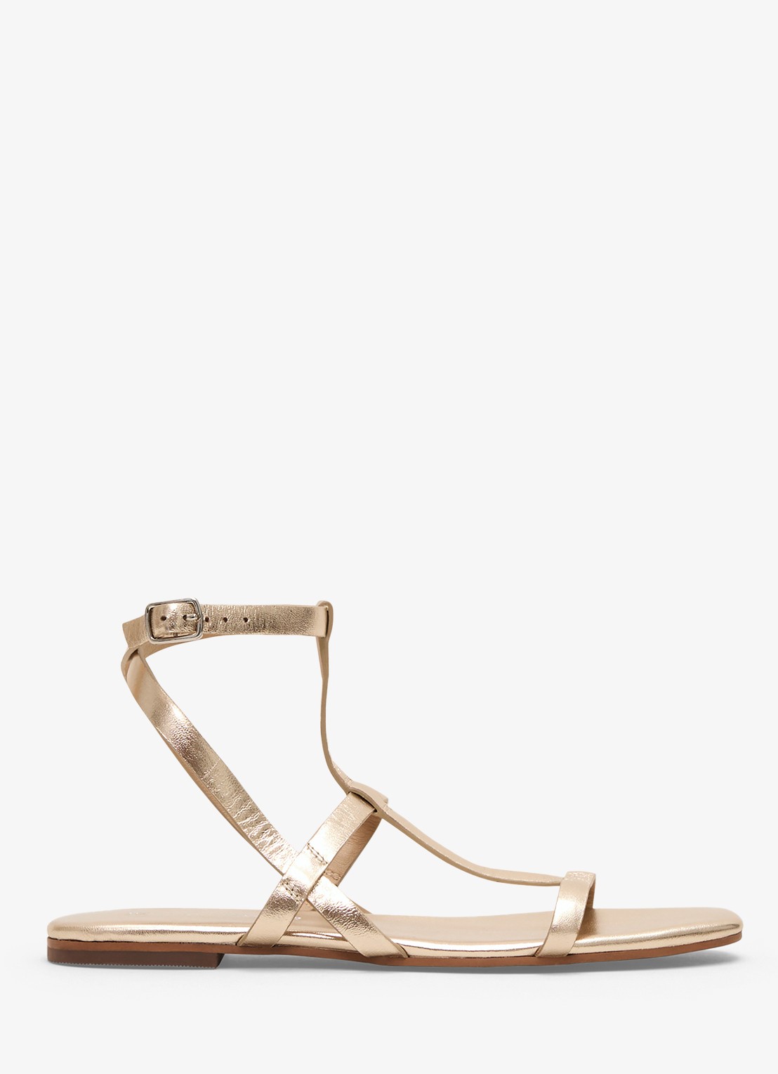 Phase Eight Strappy Flat Sandals - voorkant goud