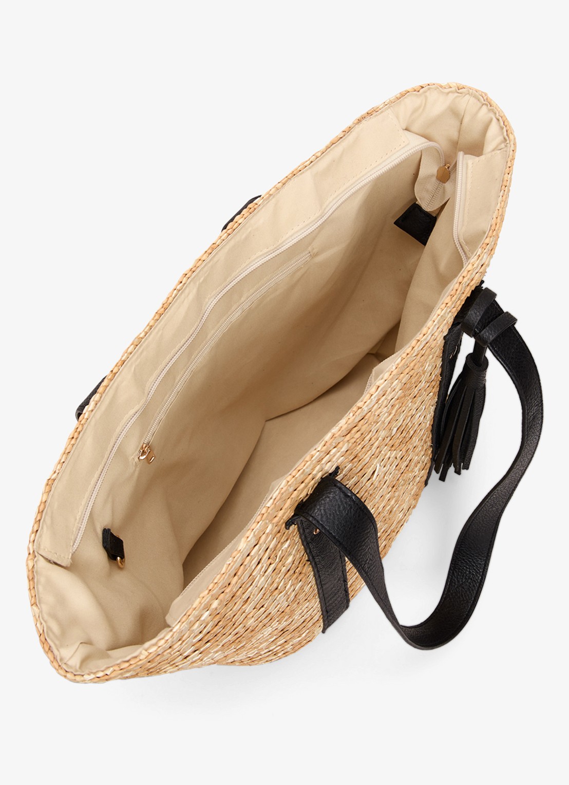 Phase Eight Straw strandtas met gevlochten detail - detail 4 beige