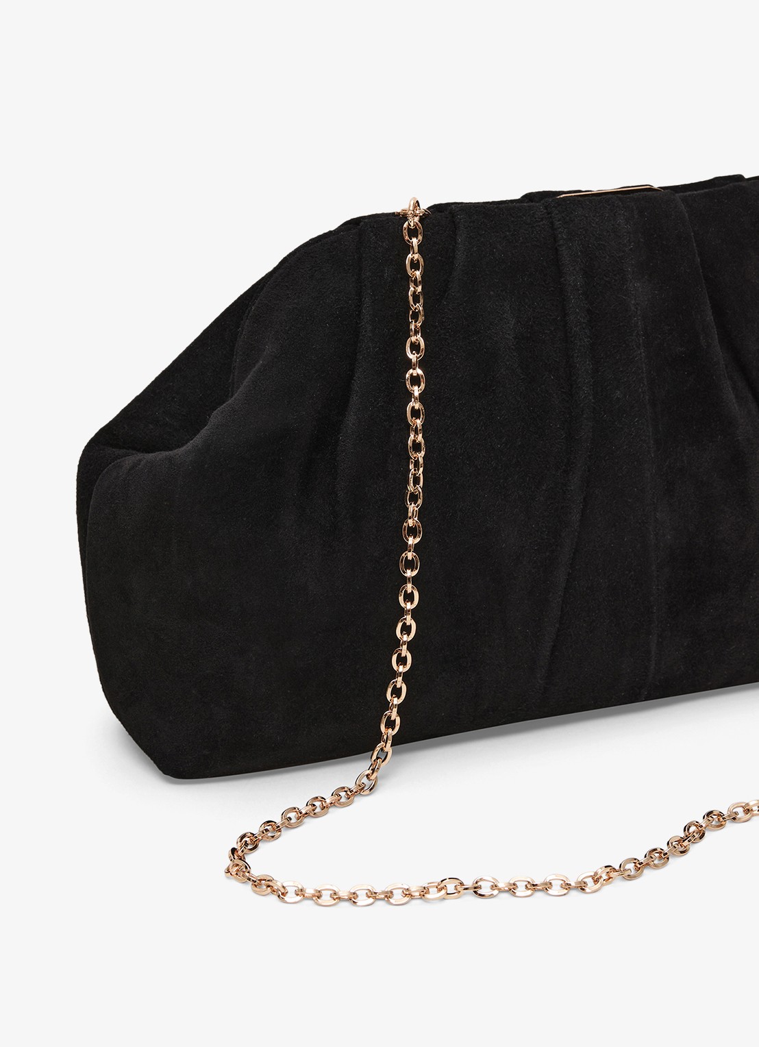 Phase Eight  Suede Clutch Bag - detail zwart