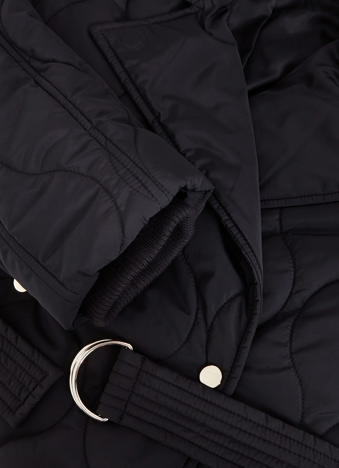 Phase Eight Sukie puffer jas met strikceintuur - detail 6 zwart