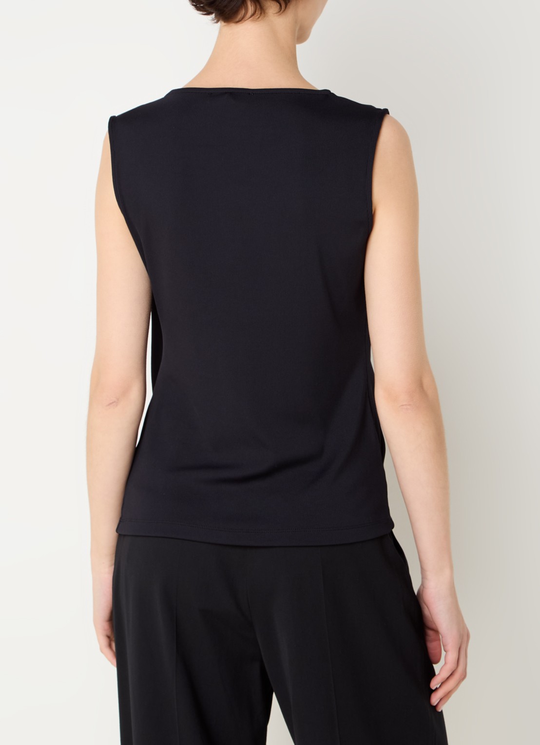Phase Eight Sutton Drape top met ribstructuur - achterkant 3 zwart