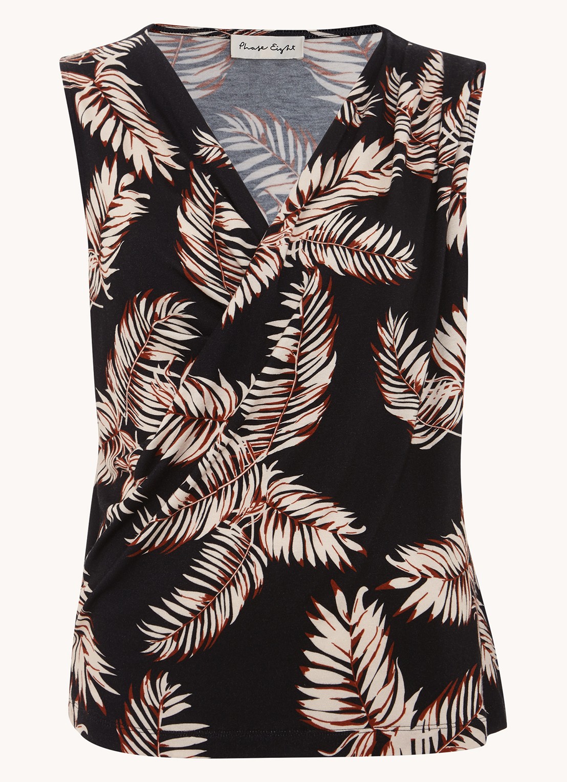 Phase Eight Sutton mouwloze top met print - voorkant 6 zwart