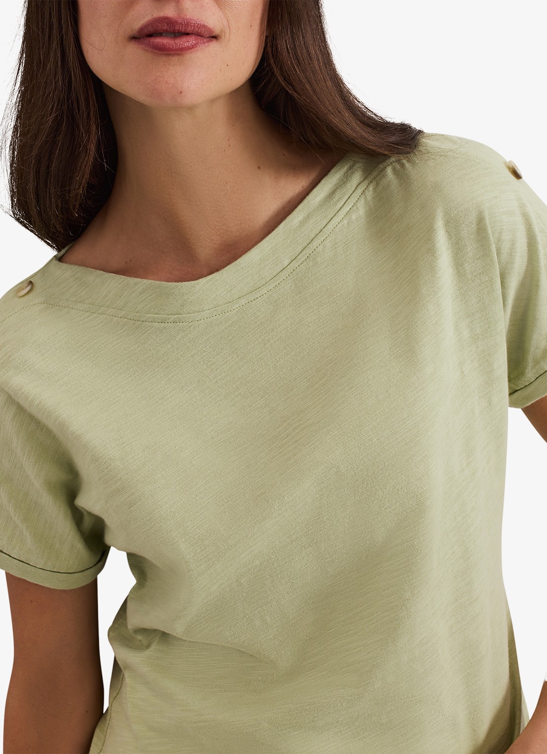 Phase Eight Suzie T-shirt met knoopdetail - detail 3 khaki