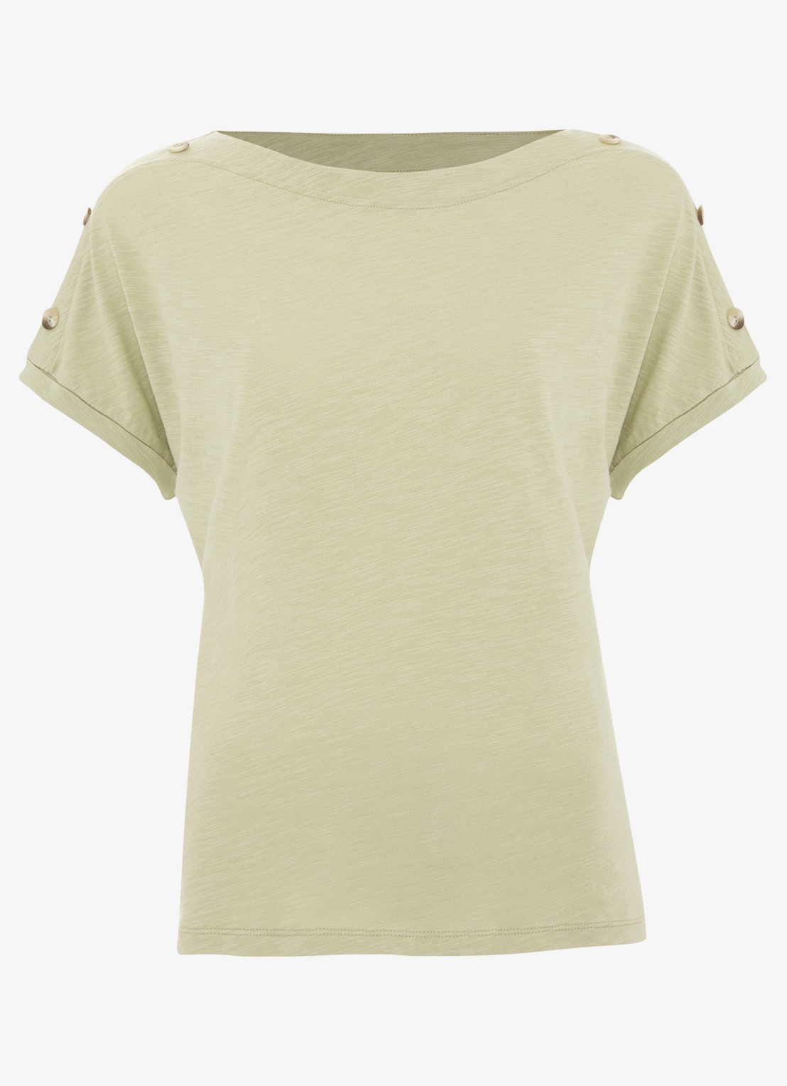 Phase Eight Suzie T-shirt met knoopdetail - voorkant 7 khaki