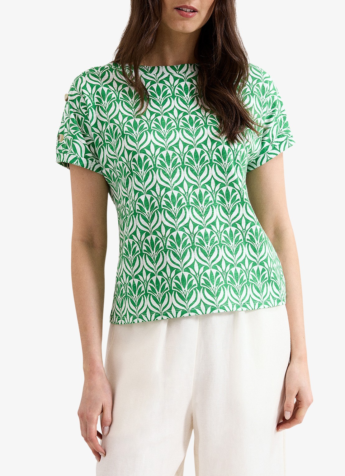 Phase Eight Suzie T-shirt met print - detail 4 groen
