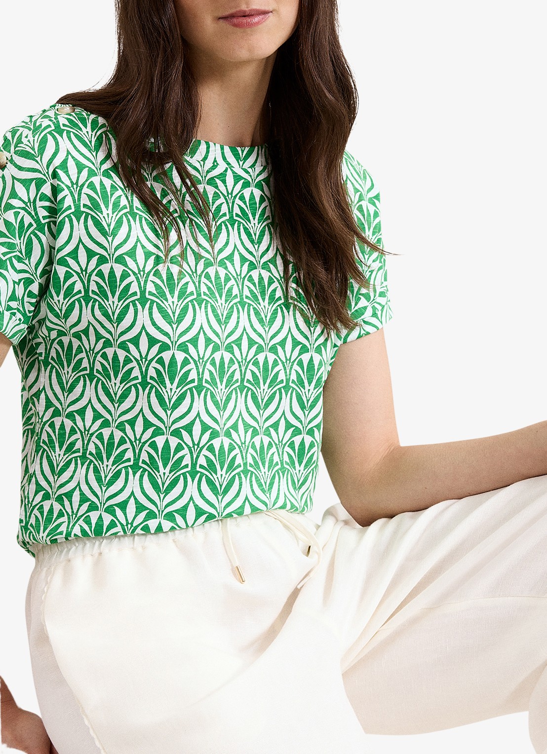 Phase Eight Suzie T-shirt met print - detail 5 groen