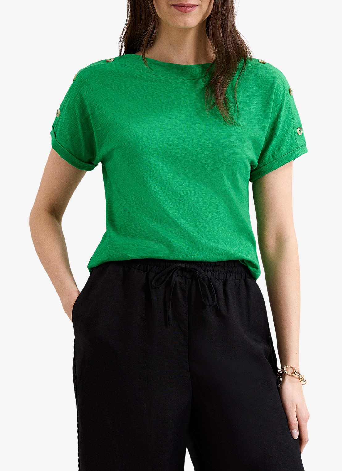 Phase Eight Suzie T-shirt met ronde hals - detail 4 groen