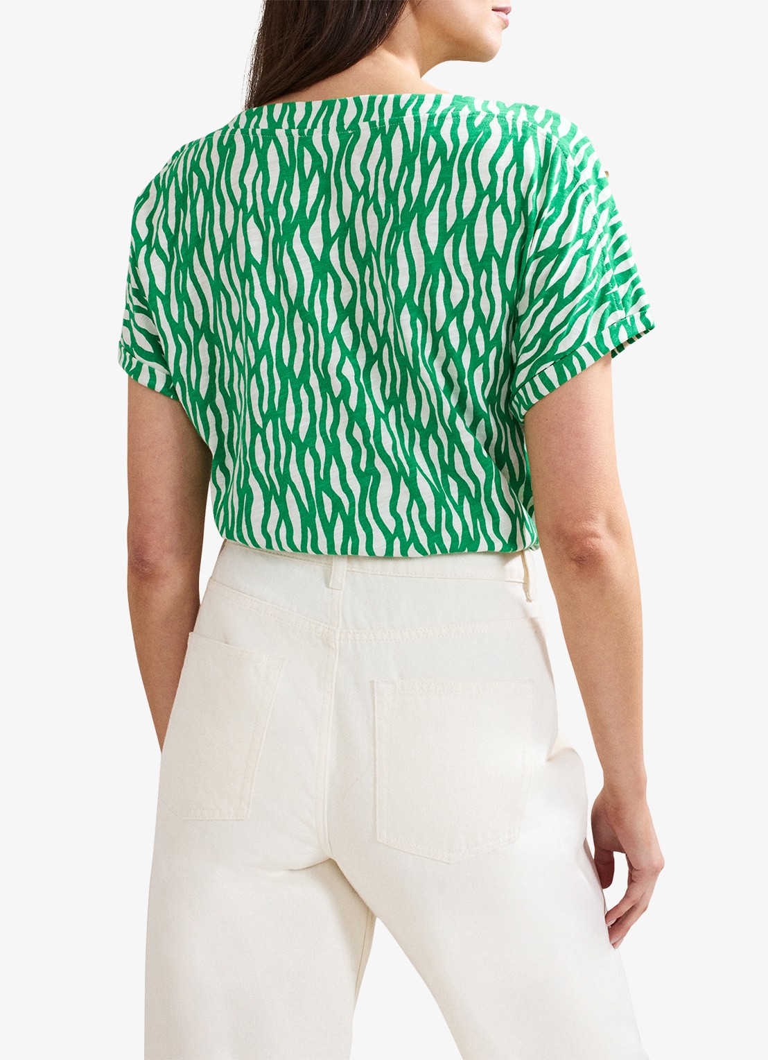 Phase Eight Suzie top met print - achterkant 8 groen