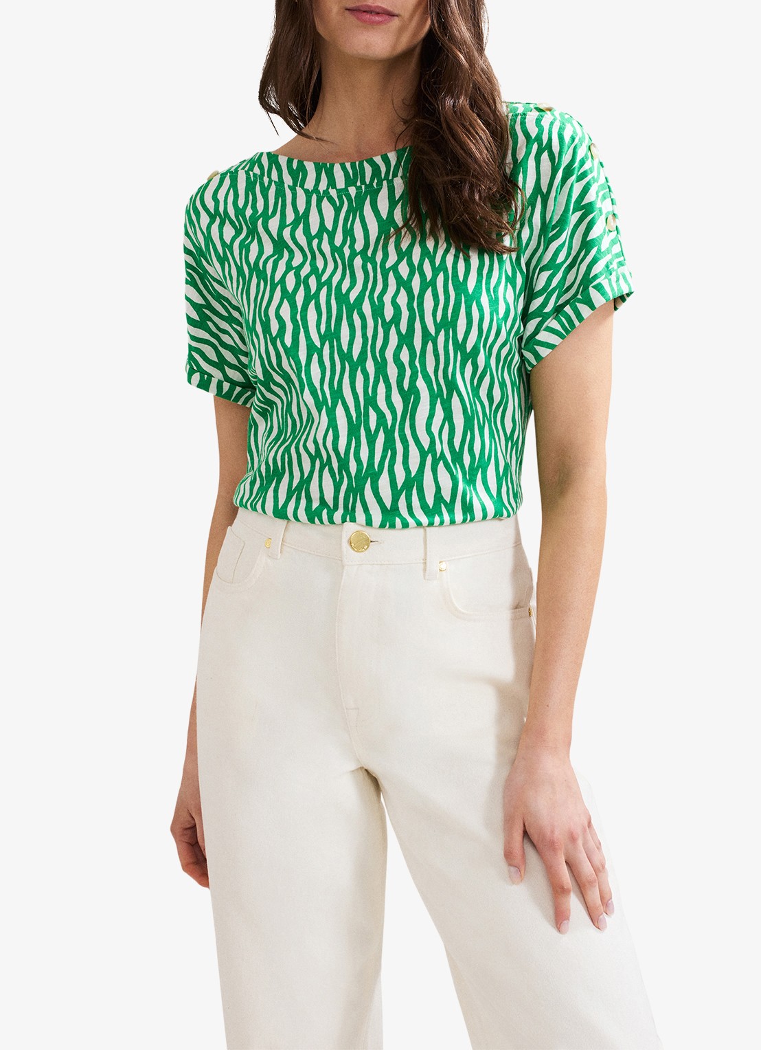 Phase Eight Suzie top met print - detail 4 groen