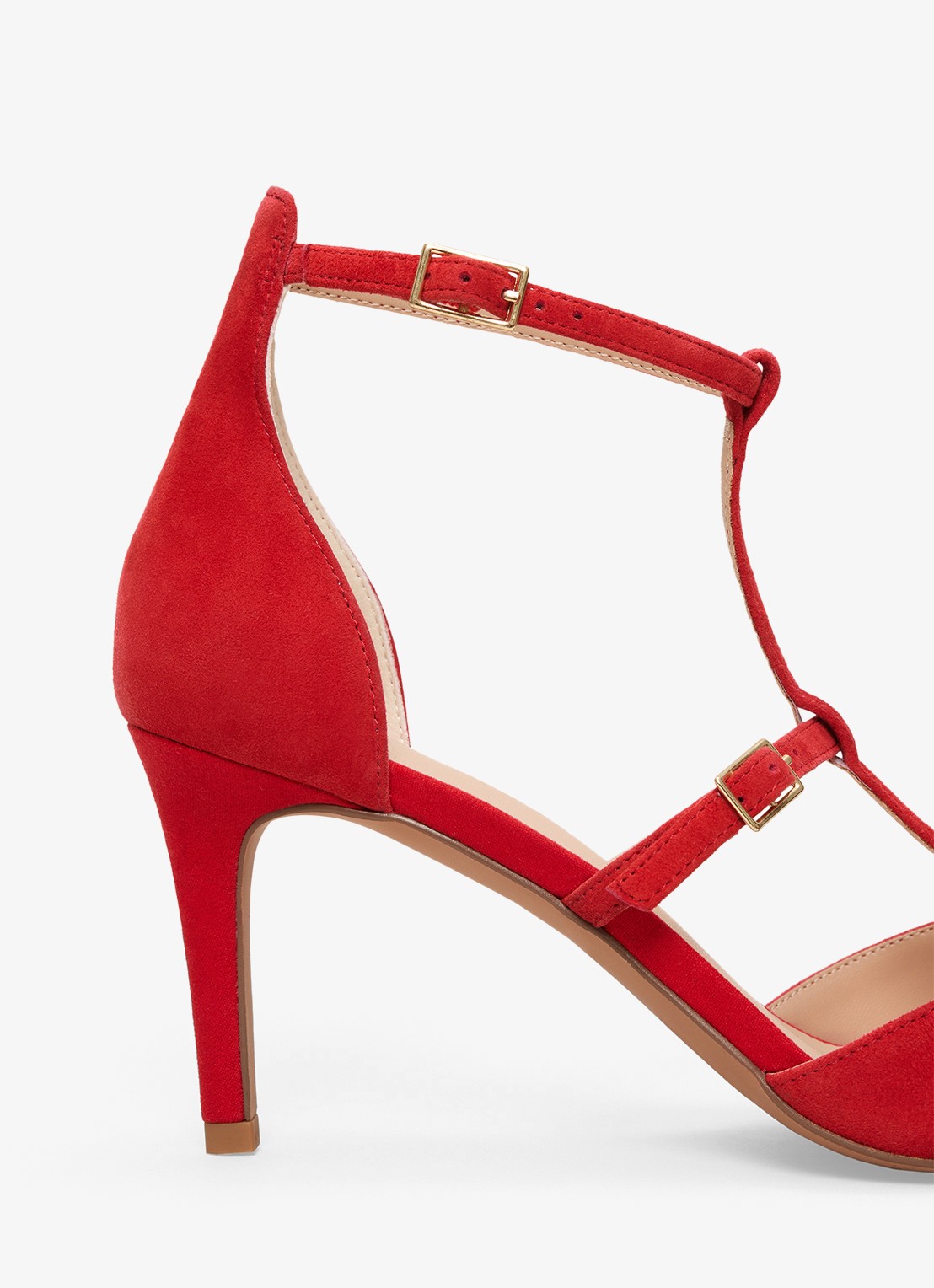 Phase Eight T Bar sandalette van suède - achterkant 6 rood