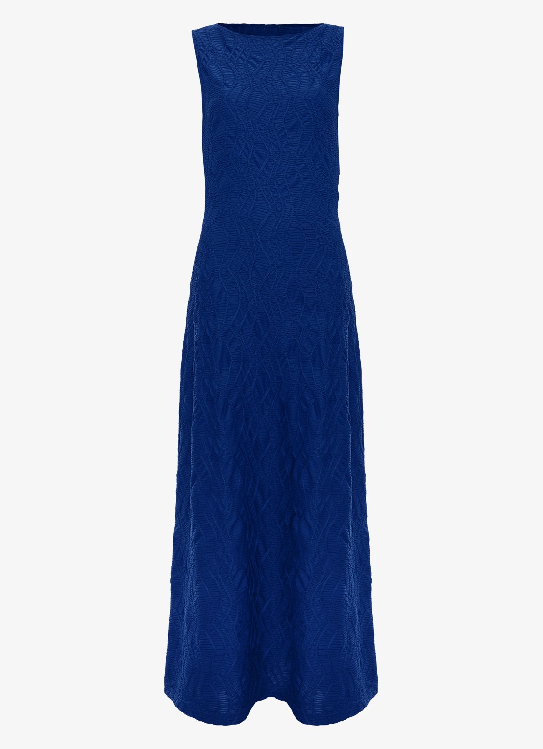 Phase Eight Talia midi jurk met structuur - voorkant 6 donkerblauw