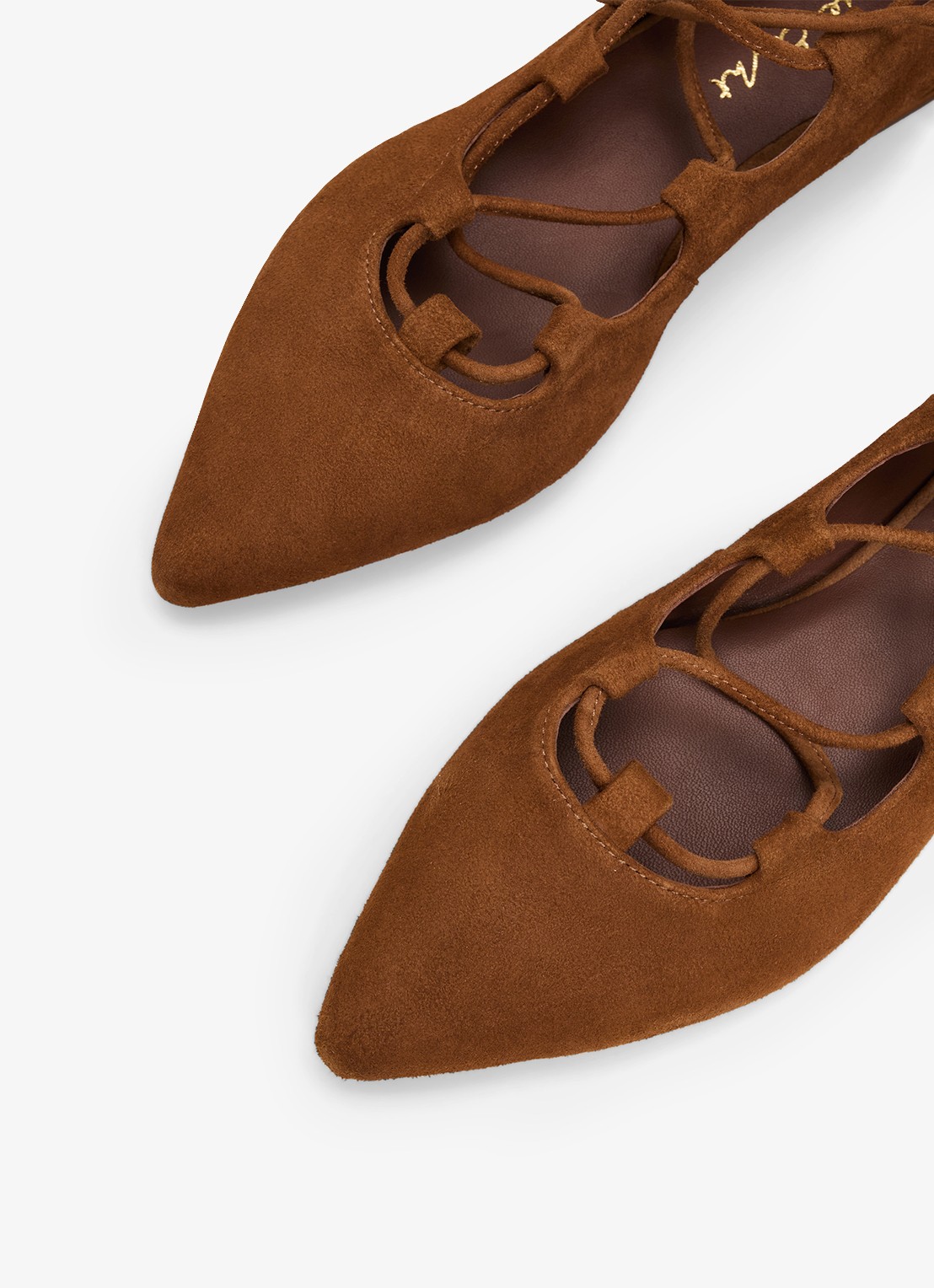 Phase Eight Tan Tie ballerina van geitenleer - detail 5 bruin