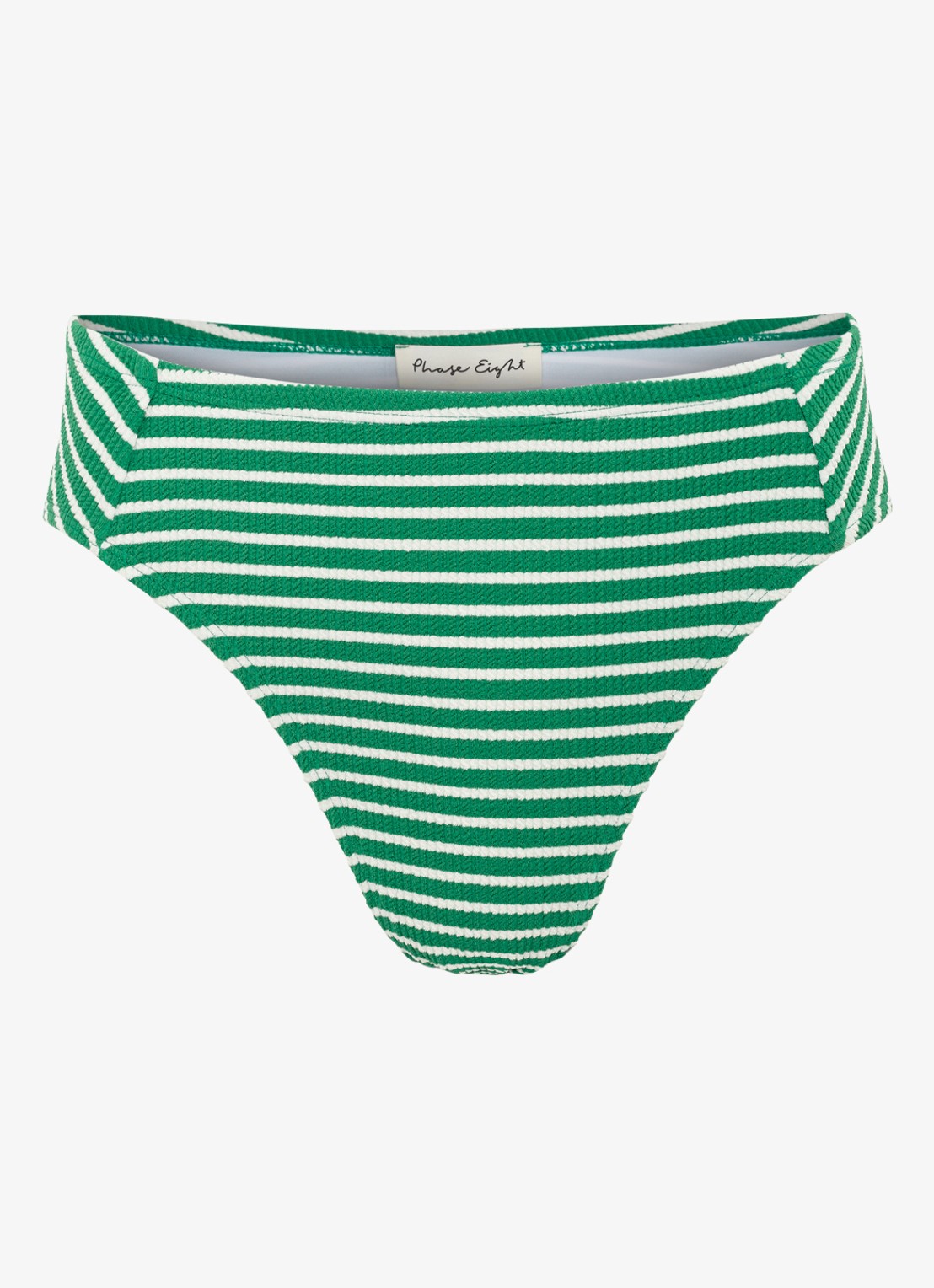 Phase Eight Tankini bikinislip met streepprint en structuur - voorkant 6 groen