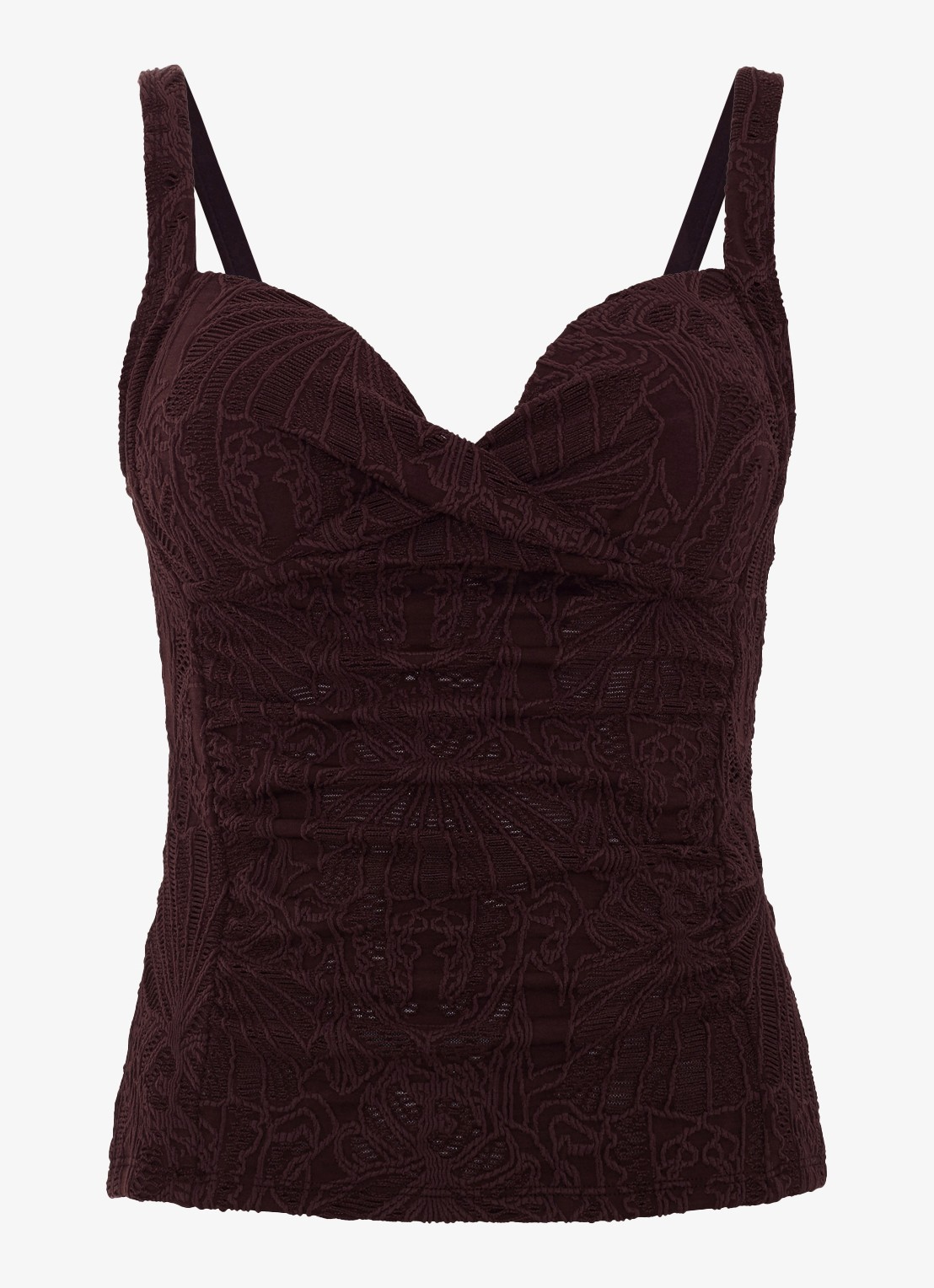 Phase Eight Tankini met broderie - voorkant 2 bruin