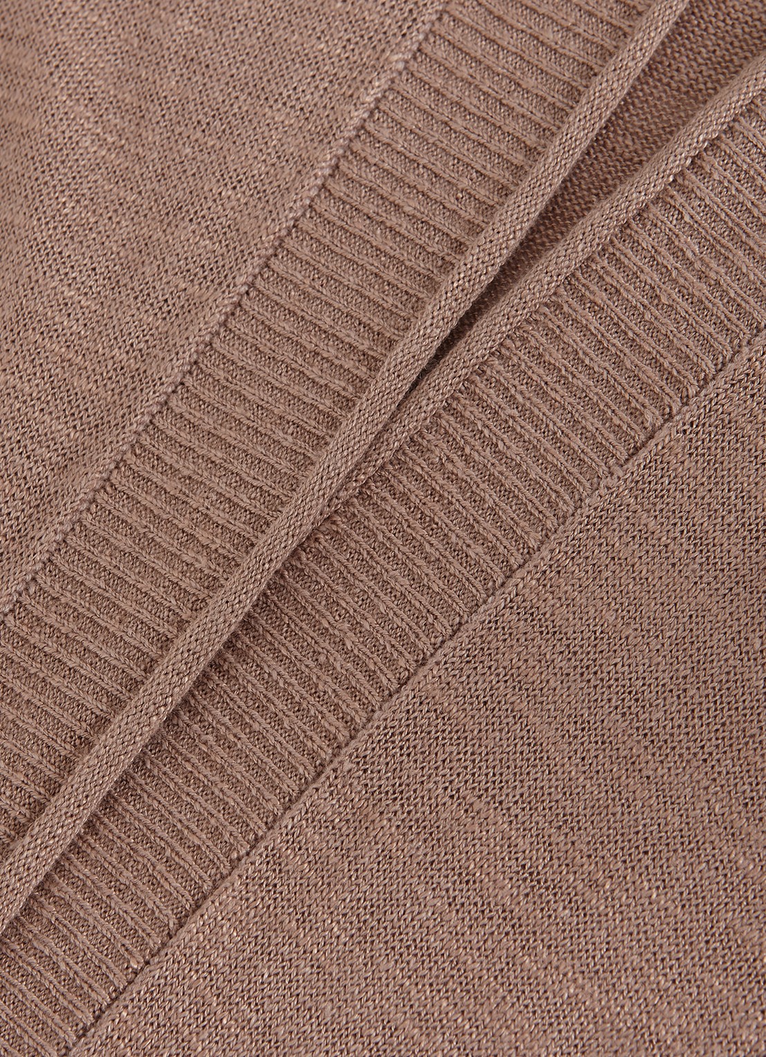 Phase Eight Tasha fijngebreid vest in linnenblend - detail 6 lichtbruin