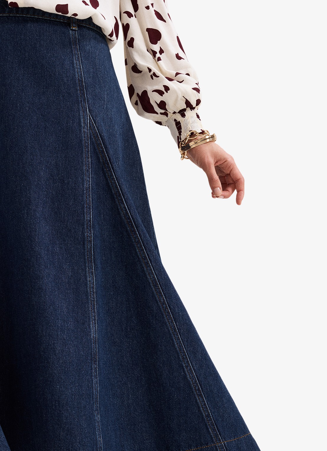 Phase Eight Thea midi rok van denim - detail 2 denim