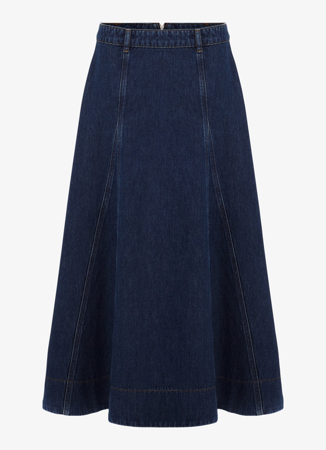 Phase Eight Thea midi rok van denim - voorkant 6 denim