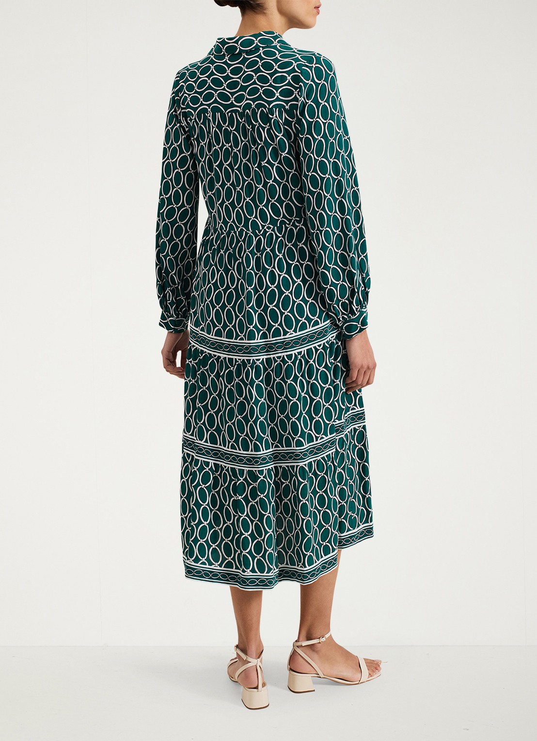 Phase Eight Tiered midi tuniekjurk met steekzakken - achterkant groen