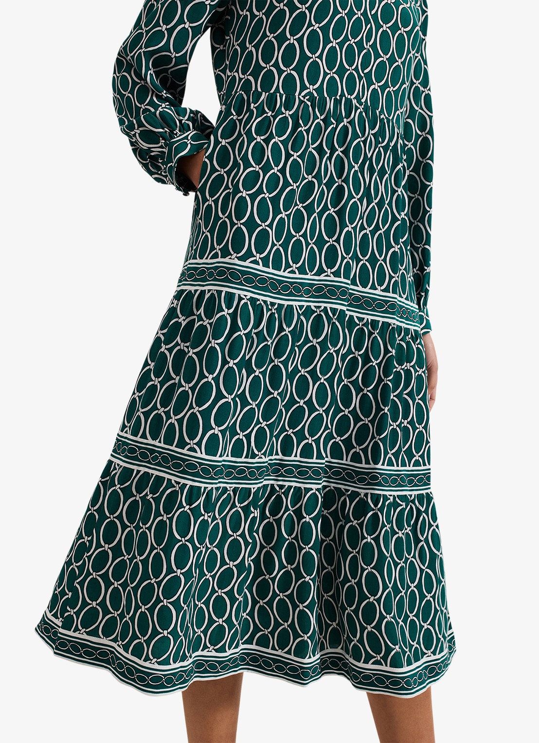 Phase Eight Tiered midi tuniekjurk met steekzakken - detail 6 groen