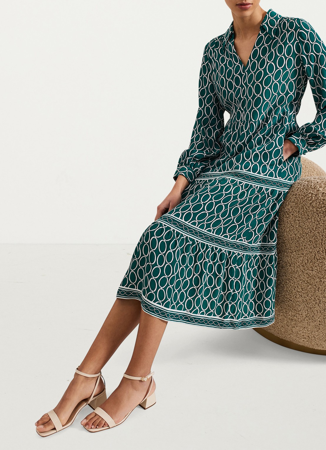 Phase Eight Tiered midi tuniekjurk met steekzakken - detail 8 groen