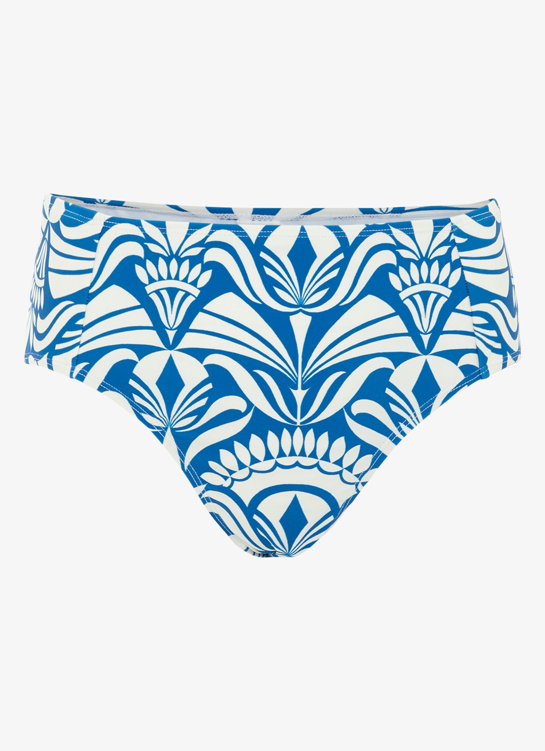 Phase Eight Tile bikinislip met print - voorkant blauw