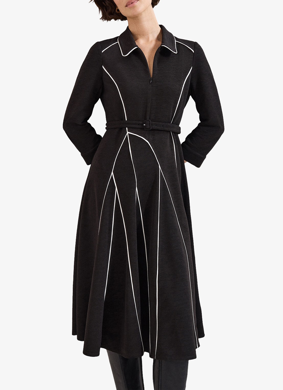 Phase Eight Tilly midi jurk met streep detail - detail 4 zwart