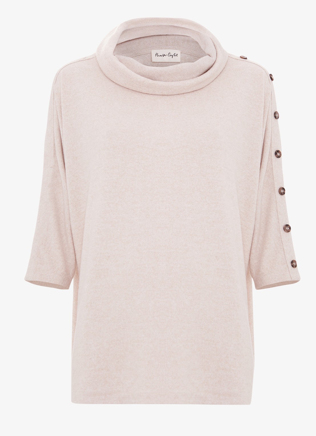 Phase Eight Toni top met opstaande kraag - voorkant 6 beige
